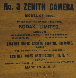 Kodak Ltd. - N° 3 Zenith Camera modèle 1899 detail